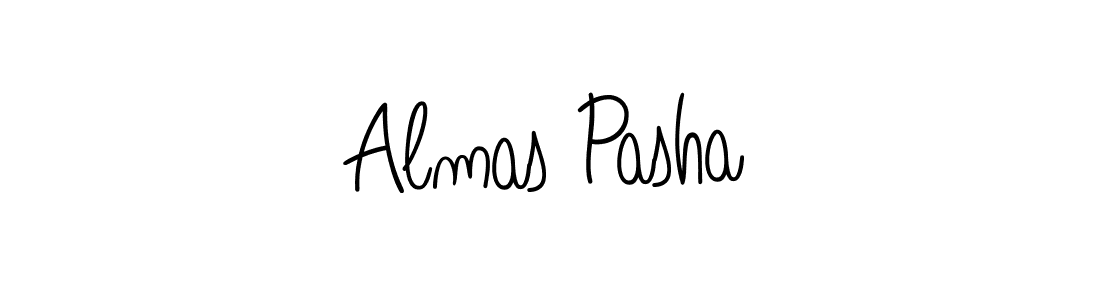 Use a signature maker to create a handwritten signature online. With this signature software, you can design (Angelique-Rose-font-FFP) your own signature for name Almas Pasha. Almas Pasha signature style 5 images and pictures png