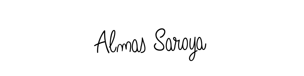 Make a beautiful signature design for name Almas Saroya. With this signature (Angelique-Rose-font-FFP) style, you can create a handwritten signature for free. Almas Saroya signature style 5 images and pictures png