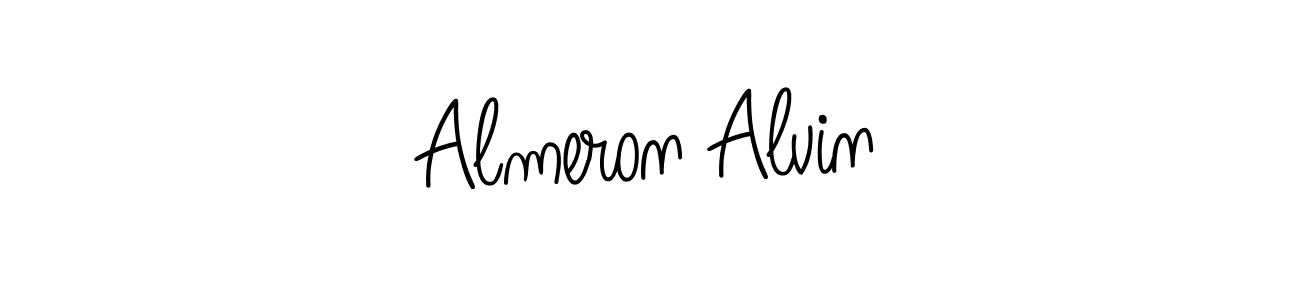 Use a signature maker to create a handwritten signature online. With this signature software, you can design (Angelique-Rose-font-FFP) your own signature for name Almeron Alvin. Almeron Alvin signature style 5 images and pictures png