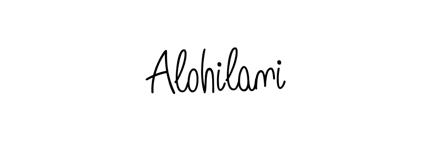 Use a signature maker to create a handwritten signature online. With this signature software, you can design (Angelique-Rose-font-FFP) your own signature for name Alohilani. Alohilani signature style 5 images and pictures png