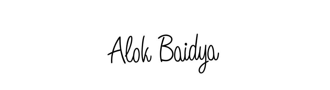 Use a signature maker to create a handwritten signature online. With this signature software, you can design (Angelique-Rose-font-FFP) your own signature for name Alok Baidya. Alok Baidya signature style 5 images and pictures png