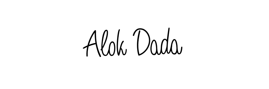 Use a signature maker to create a handwritten signature online. With this signature software, you can design (Angelique-Rose-font-FFP) your own signature for name Alok Dada. Alok Dada signature style 5 images and pictures png