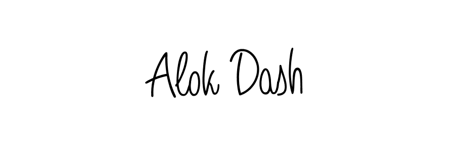 Use a signature maker to create a handwritten signature online. With this signature software, you can design (Angelique-Rose-font-FFP) your own signature for name Alok Dash. Alok Dash signature style 5 images and pictures png