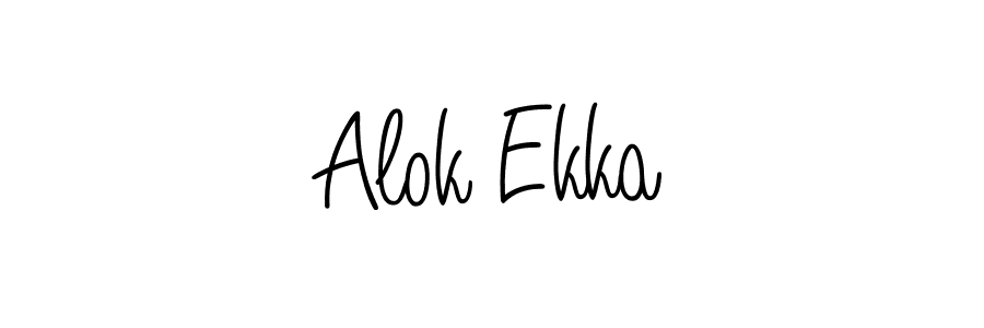 Use a signature maker to create a handwritten signature online. With this signature software, you can design (Angelique-Rose-font-FFP) your own signature for name Alok Ekka. Alok Ekka signature style 5 images and pictures png