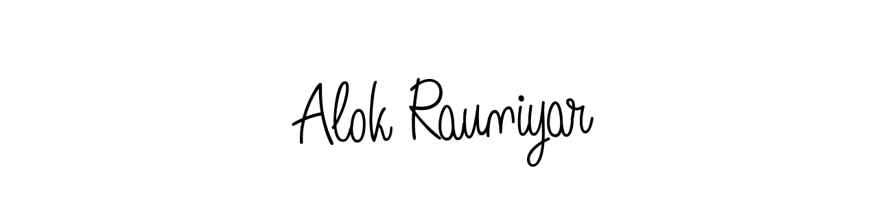 Use a signature maker to create a handwritten signature online. With this signature software, you can design (Angelique-Rose-font-FFP) your own signature for name Alok Rauniyar. Alok Rauniyar signature style 5 images and pictures png