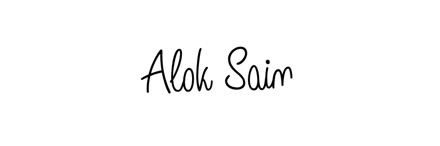 Design your own signature with our free online signature maker. With this signature software, you can create a handwritten (Angelique-Rose-font-FFP) signature for name Alok Sain. Alok Sain signature style 5 images and pictures png