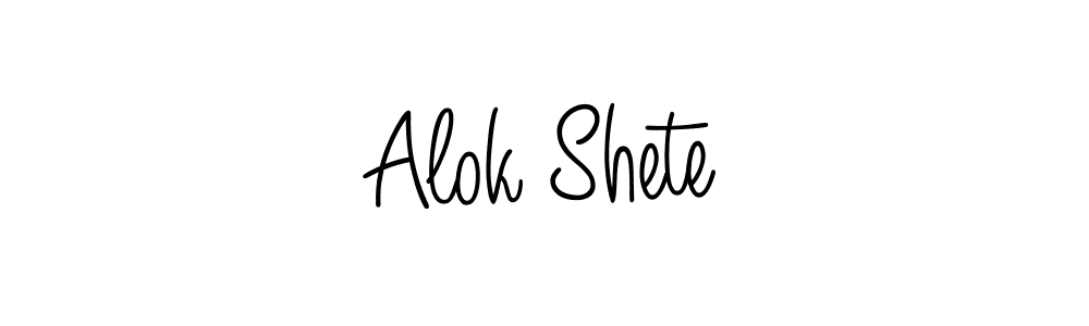Use a signature maker to create a handwritten signature online. With this signature software, you can design (Angelique-Rose-font-FFP) your own signature for name Alok Shete. Alok Shete signature style 5 images and pictures png