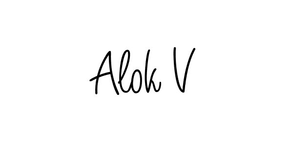 How to Draw Alok V signature style? Angelique-Rose-font-FFP is a latest design signature styles for name Alok V. Alok V signature style 5 images and pictures png
