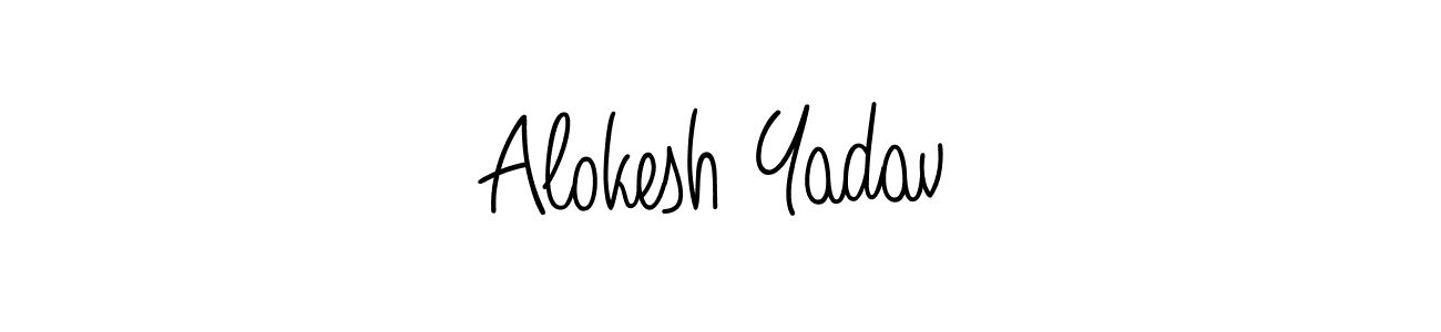 Make a beautiful signature design for name Alokesh Yadav. With this signature (Angelique-Rose-font-FFP) style, you can create a handwritten signature for free. Alokesh Yadav signature style 5 images and pictures png