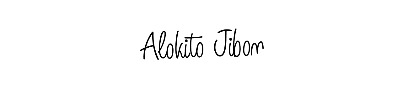 The best way (Angelique-Rose-font-FFP) to make a short signature is to pick only two or three words in your name. The name Alokito Jibon include a total of six letters. For converting this name. Alokito Jibon signature style 5 images and pictures png