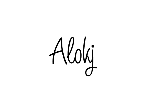 Alokj stylish signature style. Best Handwritten Sign (Angelique-Rose-font-FFP) for my name. Handwritten Signature Collection Ideas for my name Alokj. Alokj signature style 5 images and pictures png