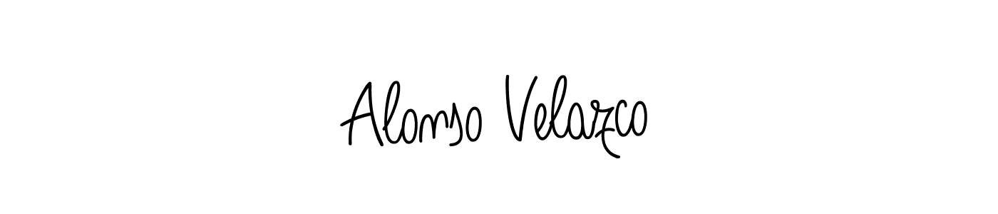 Alonso Velazco stylish signature style. Best Handwritten Sign (Angelique-Rose-font-FFP) for my name. Handwritten Signature Collection Ideas for my name Alonso Velazco. Alonso Velazco signature style 5 images and pictures png