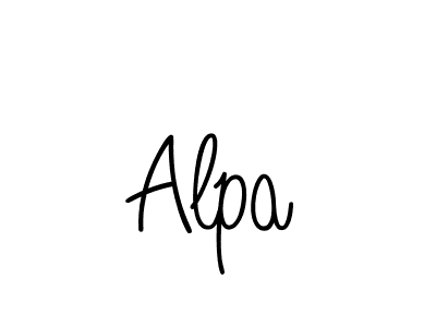 Make a beautiful signature design for name Alpa. With this signature (Angelique-Rose-font-FFP) style, you can create a handwritten signature for free. Alpa signature style 5 images and pictures png