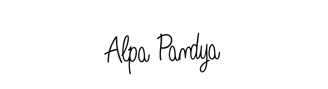 The best way (Angelique-Rose-font-FFP) to make a short signature is to pick only two or three words in your name. The name Alpa Pandya include a total of six letters. For converting this name. Alpa Pandya signature style 5 images and pictures png