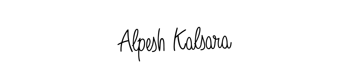 Design your own signature with our free online signature maker. With this signature software, you can create a handwritten (Angelique-Rose-font-FFP) signature for name Alpesh Kalsara. Alpesh Kalsara signature style 5 images and pictures png
