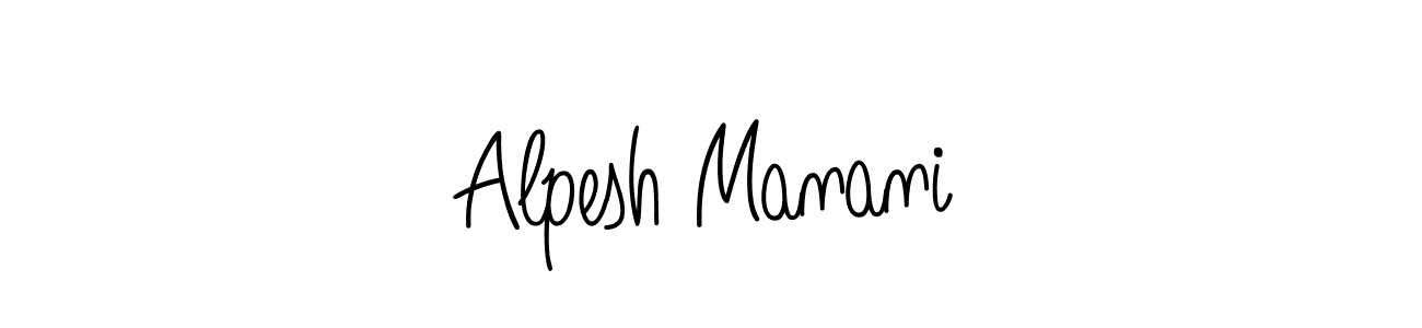 How to make Alpesh Manani name signature. Use Angelique-Rose-font-FFP style for creating short signs online. This is the latest handwritten sign. Alpesh Manani signature style 5 images and pictures png