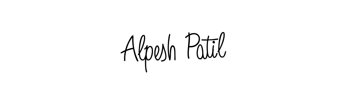 Use a signature maker to create a handwritten signature online. With this signature software, you can design (Angelique-Rose-font-FFP) your own signature for name Alpesh Patil. Alpesh Patil signature style 5 images and pictures png