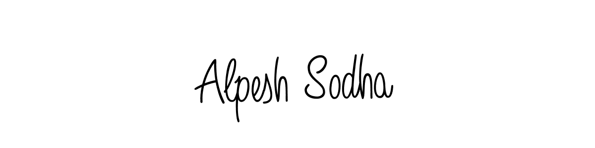 How to make Alpesh Sodha name signature. Use Angelique-Rose-font-FFP style for creating short signs online. This is the latest handwritten sign. Alpesh Sodha signature style 5 images and pictures png