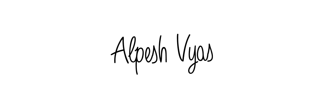 Use a signature maker to create a handwritten signature online. With this signature software, you can design (Angelique-Rose-font-FFP) your own signature for name Alpesh Vyas. Alpesh Vyas signature style 5 images and pictures png