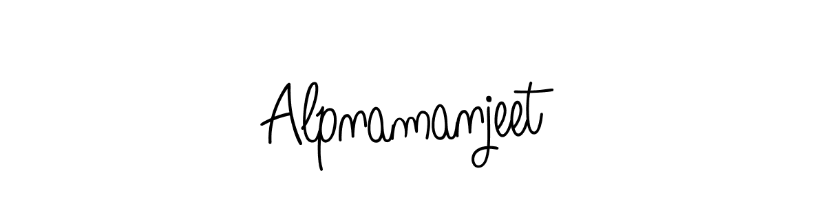 Make a beautiful signature design for name Alpnamanjeet. With this signature (Angelique-Rose-font-FFP) style, you can create a handwritten signature for free. Alpnamanjeet signature style 5 images and pictures png