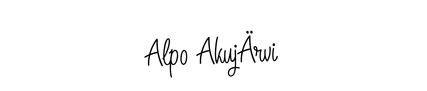 if you are searching for the best signature style for your name Alpo AkujÄrvi. so please give up your signature search. here we have designed multiple signature styles  using Angelique-Rose-font-FFP. Alpo AkujÄrvi signature style 5 images and pictures png