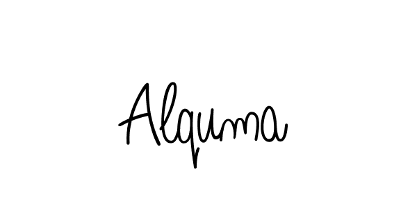 Use a signature maker to create a handwritten signature online. With this signature software, you can design (Angelique-Rose-font-FFP) your own signature for name Alquma. Alquma signature style 5 images and pictures png