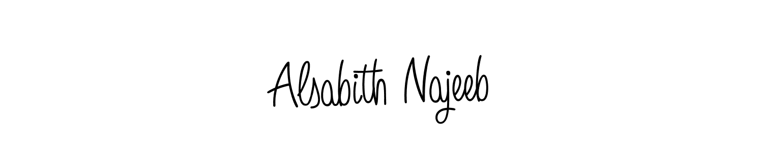 Make a beautiful signature design for name Alsabith Najeeb. With this signature (Angelique-Rose-font-FFP) style, you can create a handwritten signature for free. Alsabith Najeeb signature style 5 images and pictures png