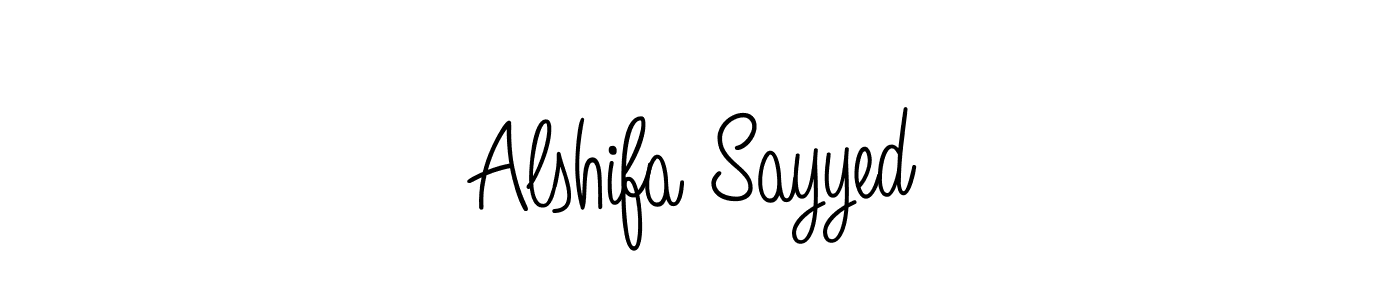 How to make Alshifa Sayyed name signature. Use Angelique-Rose-font-FFP style for creating short signs online. This is the latest handwritten sign. Alshifa Sayyed signature style 5 images and pictures png