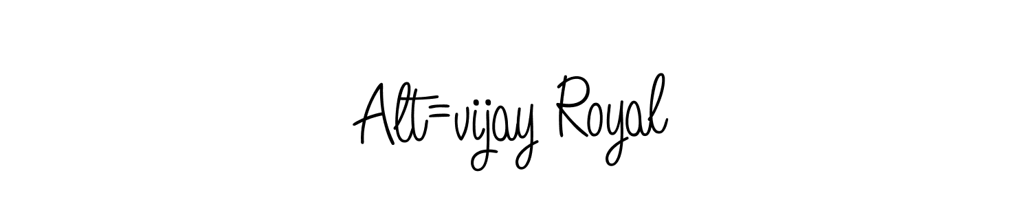 Design your own signature with our free online signature maker. With this signature software, you can create a handwritten (Angelique-Rose-font-FFP) signature for name Alt=vijay Royal. Alt=vijay Royal signature style 5 images and pictures png