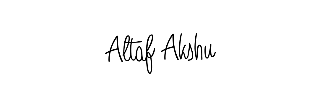 You should practise on your own different ways (Angelique-Rose-font-FFP) to write your name (Altaf Akshu) in signature. don't let someone else do it for you. Altaf Akshu signature style 5 images and pictures png