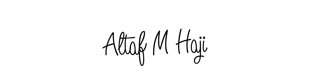 You should practise on your own different ways (Angelique-Rose-font-FFP) to write your name (Altaf M Haji) in signature. don't let someone else do it for you. Altaf M Haji signature style 5 images and pictures png