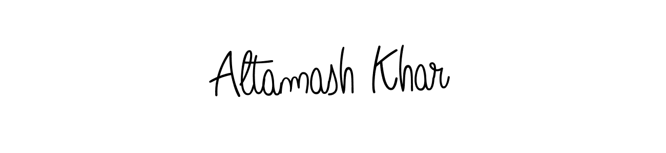 How to Draw Altamash Khar signature style? Angelique-Rose-font-FFP is a latest design signature styles for name Altamash Khar. Altamash Khar signature style 5 images and pictures png