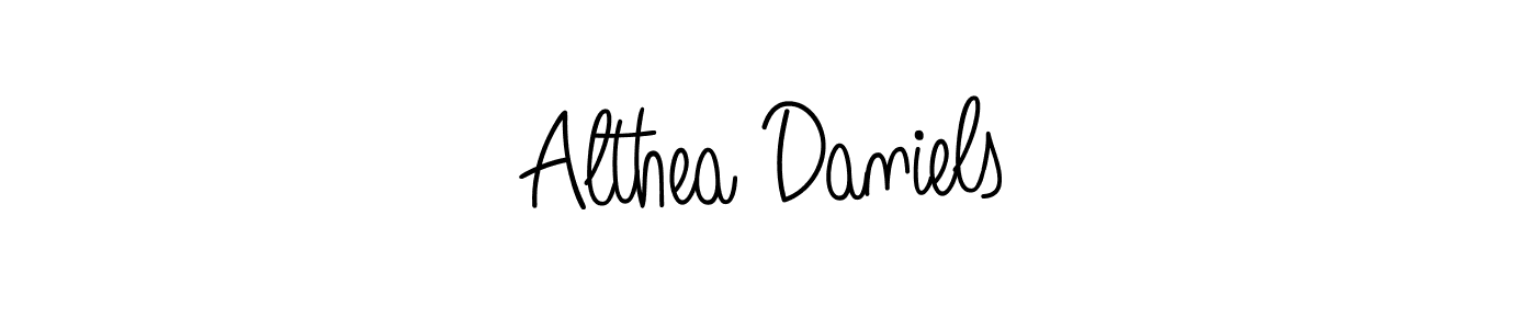 The best way (Angelique-Rose-font-FFP) to make a short signature is to pick only two or three words in your name. The name Althea Daniels include a total of six letters. For converting this name. Althea Daniels signature style 5 images and pictures png