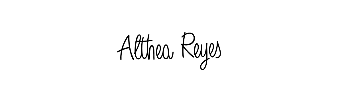 You should practise on your own different ways (Angelique-Rose-font-FFP) to write your name (Althea Reyes) in signature. don't let someone else do it for you. Althea Reyes signature style 5 images and pictures png