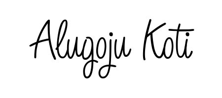 Quickly download Alugoju Koti name signature in high-resolution PNG using Angelique-Rose-font-FFP style. Ready to insert into PDFs and online applications. Alugoju Koti signature style 5 images and pictures png