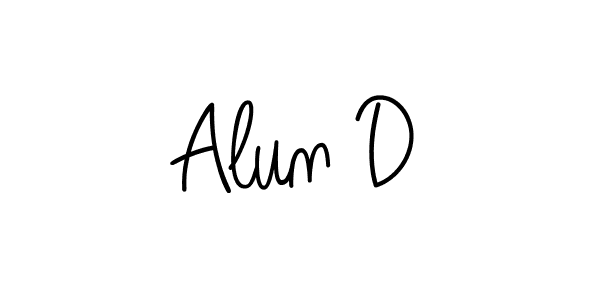 Alun D stylish signature style. Best Handwritten Sign (Angelique-Rose-font-FFP) for my name. Handwritten Signature Collection Ideas for my name Alun D. Alun D signature style 5 images and pictures png