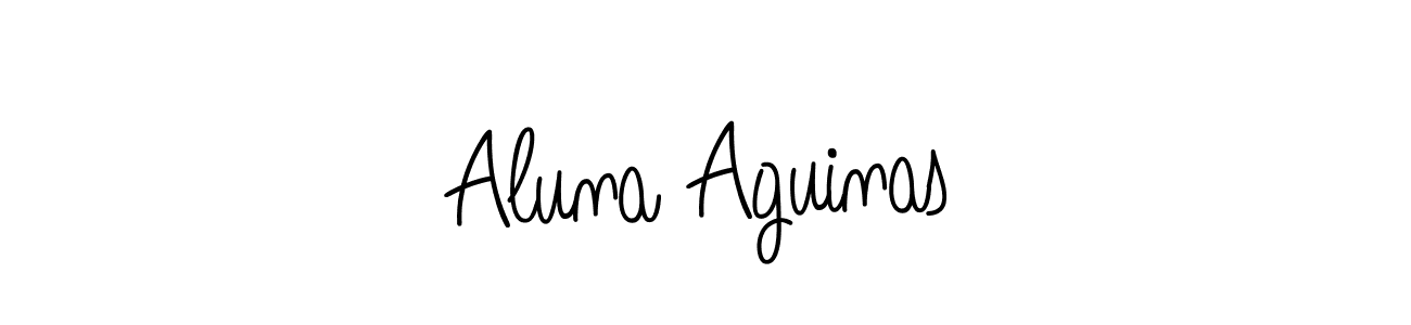 How to make Aluna Aguinas name signature. Use Angelique-Rose-font-FFP style for creating short signs online. This is the latest handwritten sign. Aluna Aguinas signature style 5 images and pictures png