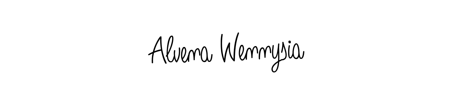 Alvena Wennysia stylish signature style. Best Handwritten Sign (Angelique-Rose-font-FFP) for my name. Handwritten Signature Collection Ideas for my name Alvena Wennysia. Alvena Wennysia signature style 5 images and pictures png