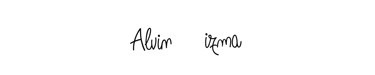 You should practise on your own different ways (Angelique-Rose-font-FFP) to write your name (Alvin❤️izma) in signature. don't let someone else do it for you. Alvin❤️izma signature style 5 images and pictures png