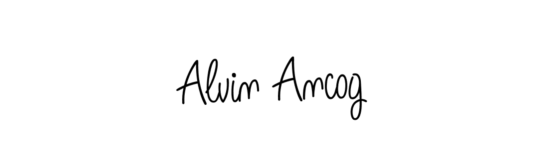 Design your own signature with our free online signature maker. With this signature software, you can create a handwritten (Angelique-Rose-font-FFP) signature for name Alvin Ancog. Alvin Ancog signature style 5 images and pictures png