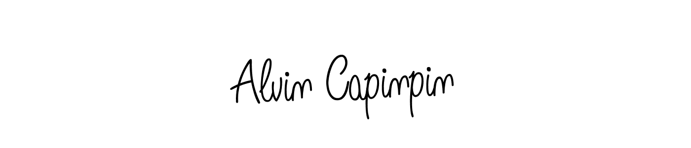 Create a beautiful signature design for name Alvin Capinpin. With this signature (Angelique-Rose-font-FFP) fonts, you can make a handwritten signature for free. Alvin Capinpin signature style 5 images and pictures png