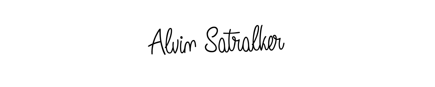 How to make Alvin Satralker name signature. Use Angelique-Rose-font-FFP style for creating short signs online. This is the latest handwritten sign. Alvin Satralker signature style 5 images and pictures png