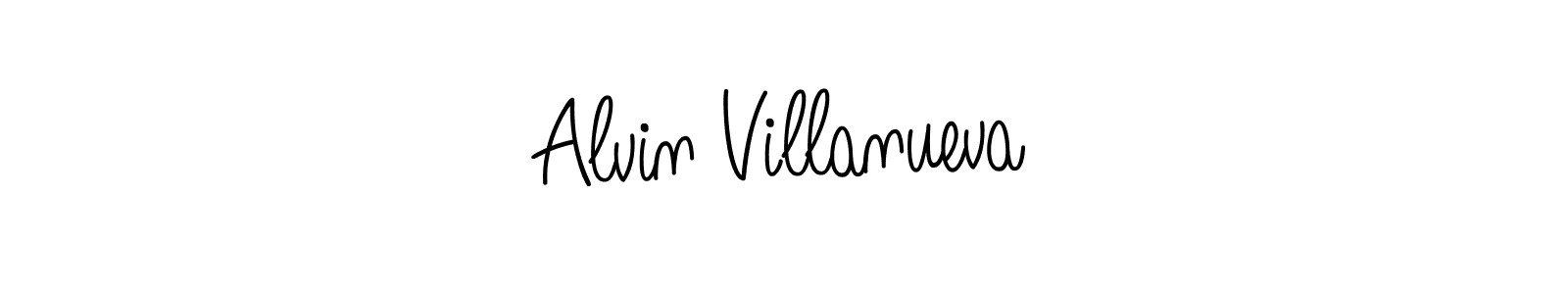 Use a signature maker to create a handwritten signature online. With this signature software, you can design (Angelique-Rose-font-FFP) your own signature for name Alvin Villanueva. Alvin Villanueva signature style 5 images and pictures png