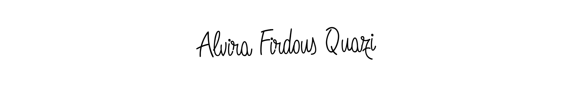 You should practise on your own different ways (Angelique-Rose-font-FFP) to write your name (Alvira Firdous Quazi) in signature. don't let someone else do it for you. Alvira Firdous Quazi signature style 5 images and pictures png