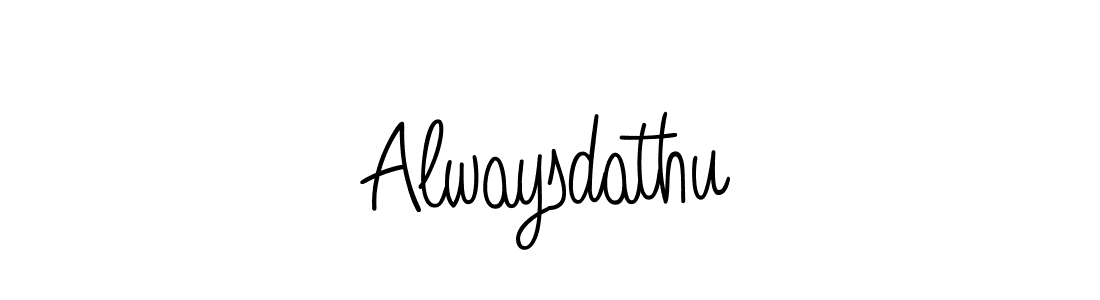 The best way (Angelique-Rose-font-FFP) to make a short signature is to pick only two or three words in your name. The name Alwaysdathu include a total of six letters. For converting this name. Alwaysdathu signature style 5 images and pictures png