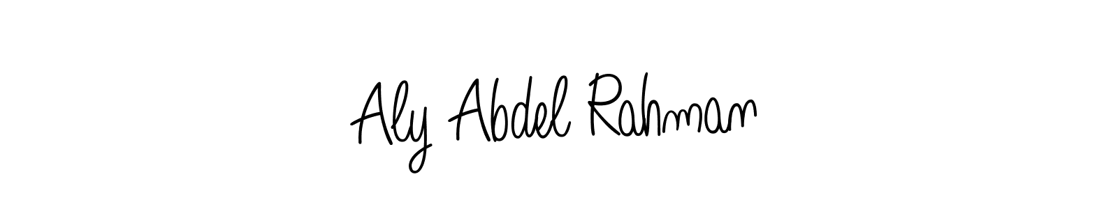 The best way (Angelique-Rose-font-FFP) to make a short signature is to pick only two or three words in your name. The name Aly Abdel Rahman include a total of six letters. For converting this name. Aly Abdel Rahman signature style 5 images and pictures png