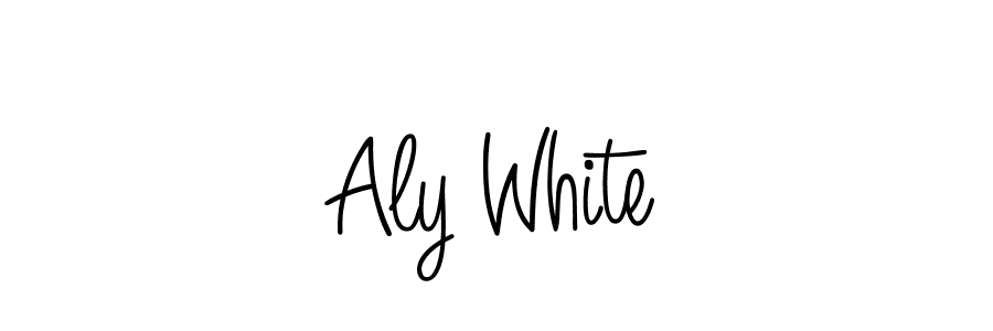 Use a signature maker to create a handwritten signature online. With this signature software, you can design (Angelique-Rose-font-FFP) your own signature for name Aly White. Aly White signature style 5 images and pictures png