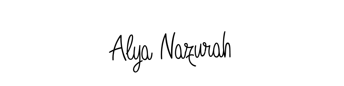Alya Nazurah stylish signature style. Best Handwritten Sign (Angelique-Rose-font-FFP) for my name. Handwritten Signature Collection Ideas for my name Alya Nazurah. Alya Nazurah signature style 5 images and pictures png