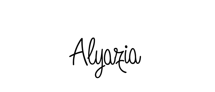 How to make Alyazia name signature. Use Angelique-Rose-font-FFP style for creating short signs online. This is the latest handwritten sign. Alyazia signature style 5 images and pictures png