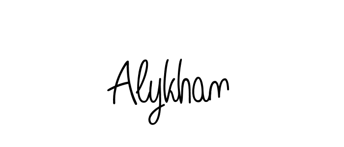 Make a beautiful signature design for name Alykhan. With this signature (Angelique-Rose-font-FFP) style, you can create a handwritten signature for free. Alykhan signature style 5 images and pictures png